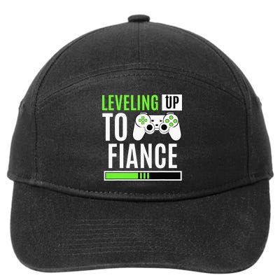 Leveled Up To Fiance Just Engaged Newly Engaged Couple 7-Panel Snapback Hat