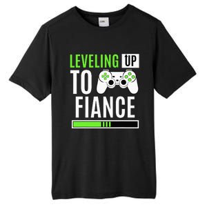 Leveled Up To Fiance Just Engaged Newly Engaged Couple Tall Fusion ChromaSoft Performance T-Shirt