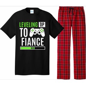 Leveled Up To Fiance Just Engaged Newly Engaged Couple Pajama Set