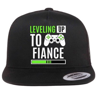 Leveled Up To Fiance Just Engaged Newly Engaged Couple Flatbill Hat