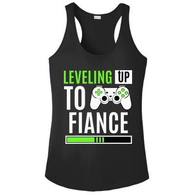 Leveled Up To Fiance Just Engaged Newly Engaged Couple Ladies PosiCharge Competitor Racerback Tank