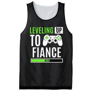 Leveled Up To Fiance Just Engaged Newly Engaged Couple Mesh Reversible Basketball Jersey Tank