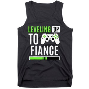 Leveled Up To Fiance Just Engaged Newly Engaged Couple Tank Top