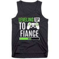 Leveled Up To Fiance Just Engaged Newly Engaged Couple Tank Top