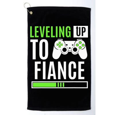 Leveled Up To Fiance Just Engaged Newly Engaged Couple Golf Towel