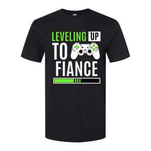 Leveled Up To Fiance Just Engaged Newly Engaged Couple Softstyle CVC T-Shirt