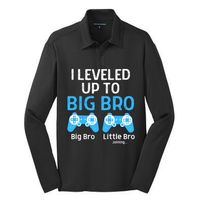 Leveling Up To Big Brother Video Game Player Silk Touch Performance Long Sleeve Polo