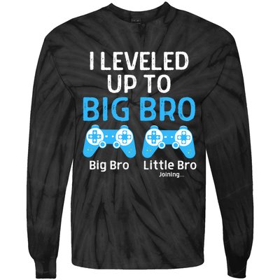 Leveling Up To Big Brother Video Game Player Tie-Dye Long Sleeve Shirt