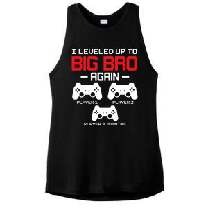 Leveled Up To Big Bro Again New Big Brother Gift Announcement Ladies PosiCharge Tri-Blend Wicking Tank