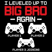 Leveled Up To Big Bro Again New Big Brother Gift Announcement Cooling Performance Crew T-Shirt