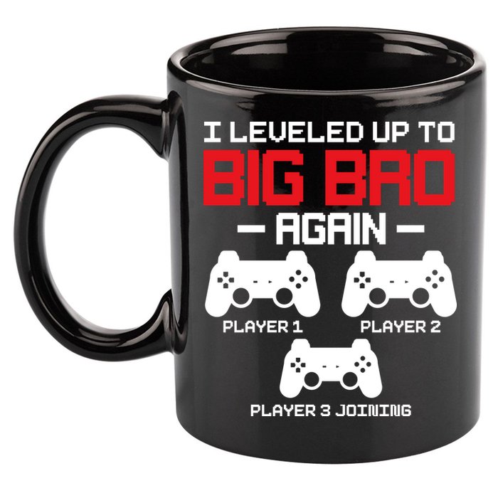 Leveled Up To Big Bro Again New Big Brother Gift Announcement 11oz C Handle Ceramic Mug