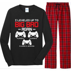 Leveled Up To Big Bro Again New Big Brother Gift Announcement Long Sleeve Pajama Set