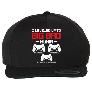 Leveled Up To Big Bro Again New Big Brother Gift Announcement Wool Snapback Cap