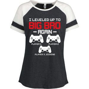 Leveled Up To Big Bro Again New Big Brother Gift Announcement Enza Ladies Jersey Colorblock Tee