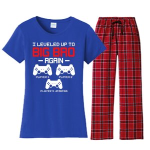 Leveled Up To Big Bro Again New Big Brother Gift Announcement Women's Flannel Pajama Set