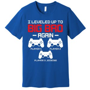 Leveled Up To Big Bro Again New Big Brother Gift Announcement Premium T-Shirt