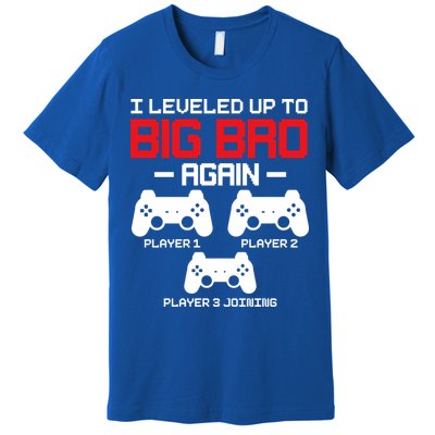 Leveled Up To Big Bro Again New Big Brother Gift Announcement Premium T-Shirt