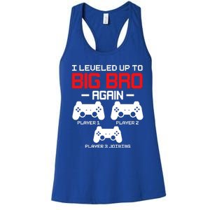 Leveled Up To Big Bro Again New Big Brother Gift Announcement Women's Racerback Tank