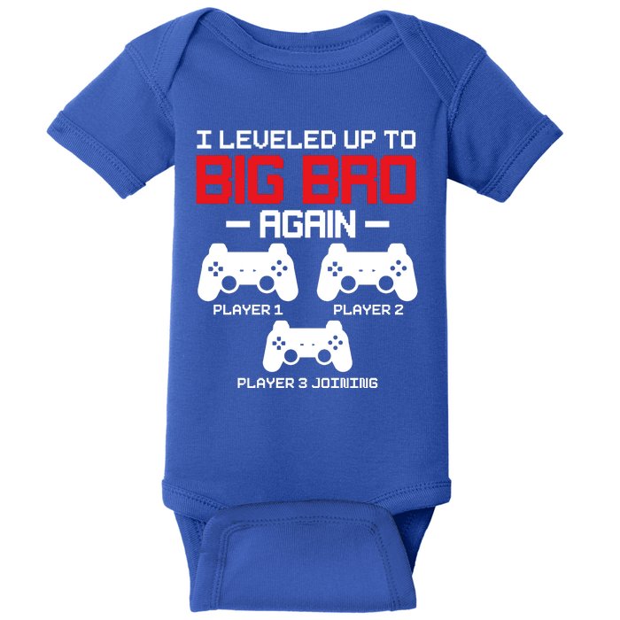 Leveled Up To Big Bro Again New Big Brother Gift Announcement Baby Bodysuit