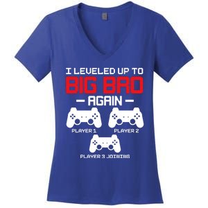 Leveled Up To Big Bro Again New Big Brother Gift Announcement Women's V-Neck T-Shirt