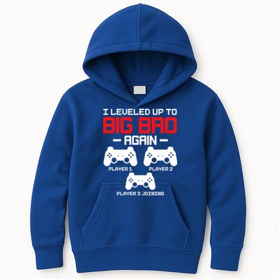 Leveled Up To Big Bro Again New Big Brother Gift Announcement Kids Hoodie