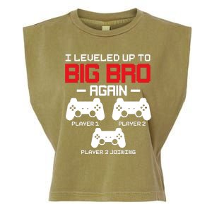 Leveled Up To Big Bro Again New Big Brother Gift Announcement Garment-Dyed Women's Muscle Tee