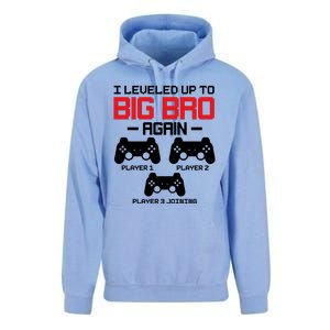 Leveled Up To Big Bro Again New Big Brother Gift Announcement Unisex Surf Hoodie