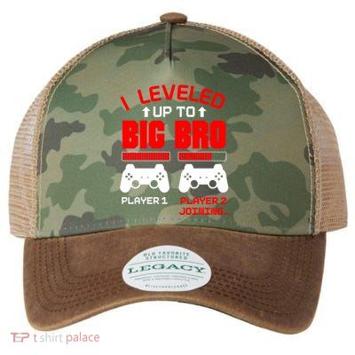 Leveled Up To Big Bro New Big Brother Gamer Gift Announcement Legacy Tie Dye Trucker Hat