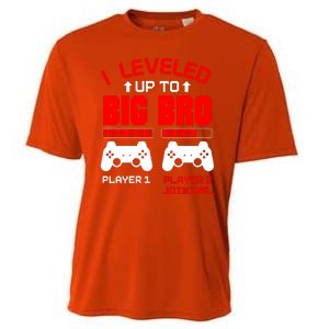 Leveled Up To Big Bro New Big Brother Gamer Gift Announcement Cooling Performance Crew T-Shirt