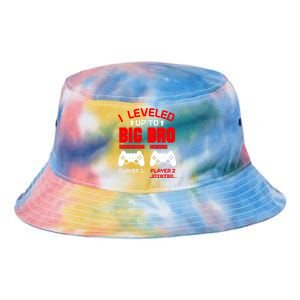 Leveled Up To Big Bro New Big Brother Gamer Gift Announcement Tie Dye Newport Bucket Hat