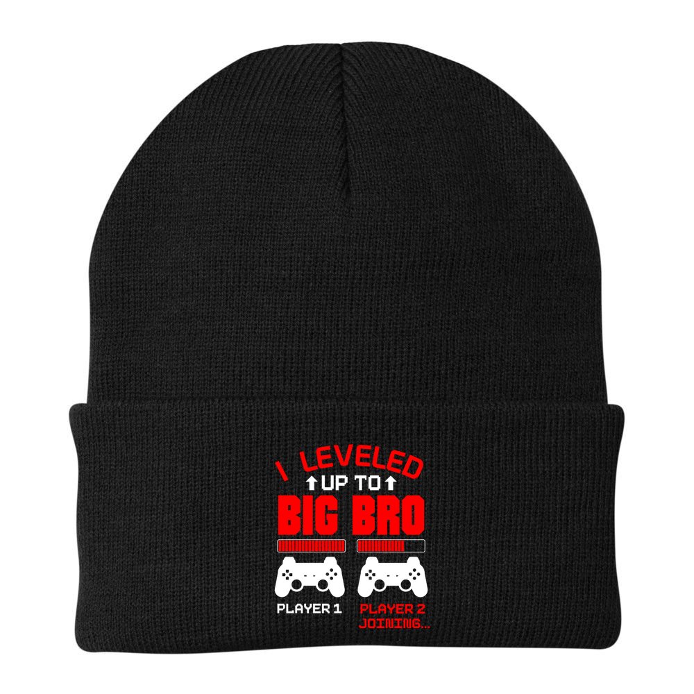 Leveled Up To Big Bro New Big Brother Gamer Gift Announcement Beanie