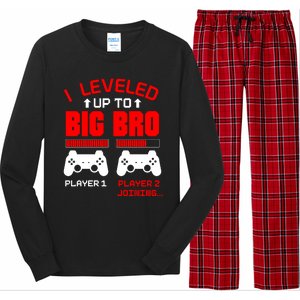 Leveled Up To Big Bro New Big Brother Gamer Gift Announcement Long Sleeve Pajama Set