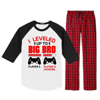 Leveled Up To Big Bro New Big Brother Gamer Gift Announcement Raglan Sleeve Pajama Set