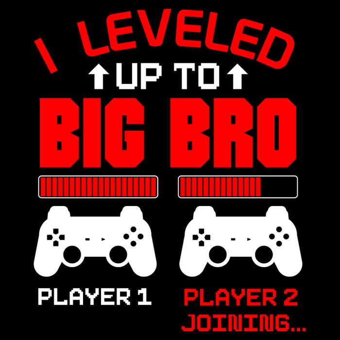Leveled Up To Big Bro New Big Brother Gamer Gift Announcement Flatbill Hat