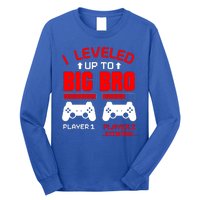 Leveled Up To Big Bro New Big Brother Gamer Gift Announcement Long Sleeve Shirt