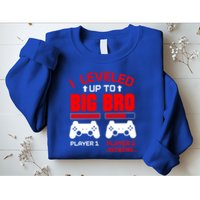Leveled Up To Big Bro New Big Brother Gamer Gift Announcement Sweatshirt