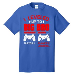 Leveled Up To Big Bro New Big Brother Gamer Gift Announcement Tall T-Shirt