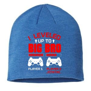 Leveled Up To Big Bro New Big Brother Gamer Gift Announcement Sustainable Beanie