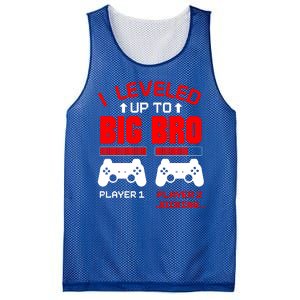 Leveled Up To Big Bro New Big Brother Gamer Gift Announcement Mesh Reversible Basketball Jersey Tank