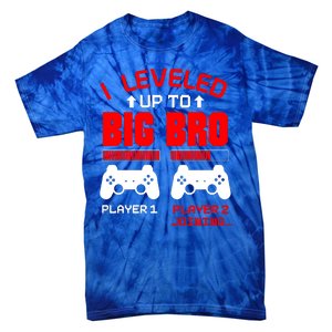 Leveled Up To Big Bro New Big Brother Gamer Gift Announcement Tie-Dye T-Shirt