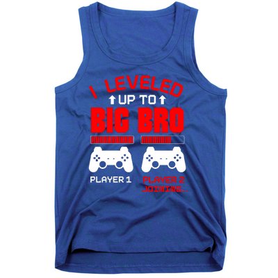 Leveled Up To Big Bro New Big Brother Gamer Gift Announcement Tank Top