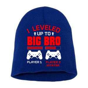 Leveled Up To Big Bro New Big Brother Gamer Gift Announcement Short Acrylic Beanie