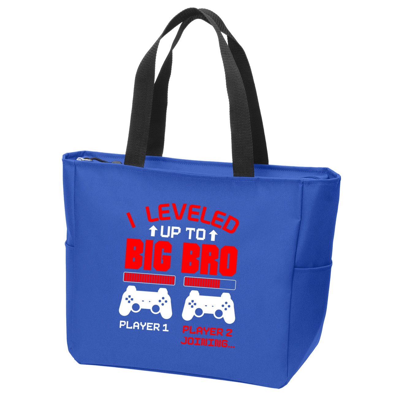 Leveled Up To Big Bro New Big Brother Gamer Gift Announcement Zip Tote Bag