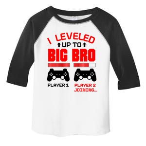 Leveled Up To Big Bro New Big Brother Gamer Gift Announcement Toddler Fine Jersey T-Shirt