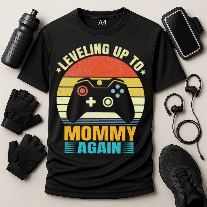 Leveling Up To Mommy Again Promoted To Newly Mommy Cooling Performance Crew T-Shirt