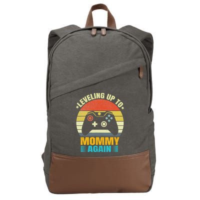 Leveling Up To Mommy Again Promoted To Newly Mommy Cotton Canvas Backpack