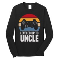 Leveled Up To Uncle Gift Gamer Gaming Pregnancy Announcement Long Sleeve Shirt