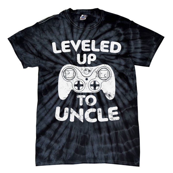 Leveled Up To Uncle Future Uncle Gift Tie-Dye T-Shirt