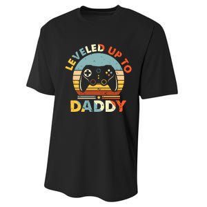 Leveled Up To Daddy New Father Happy Fathers Day For Husband Performance Sprint T-Shirt