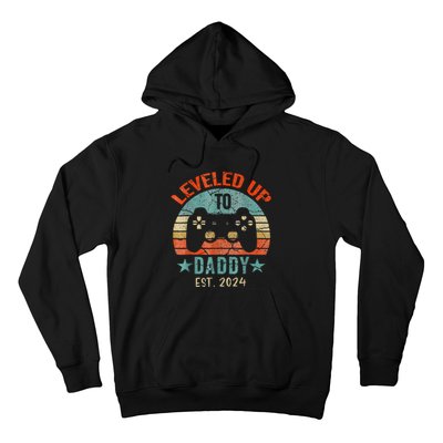 Leveled Up To Daddy 2024 Men Promoted Dad EST 2024 Hoodie